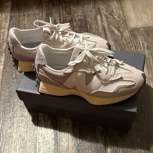 New Balance Cream and Tan Athletic Shoes